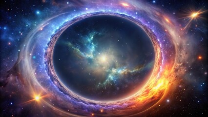 Fototapeta premium Detailed illustration of a space ouroboros universe in a long shot view