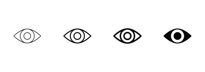 Eye icon set. Open eyes icon vector