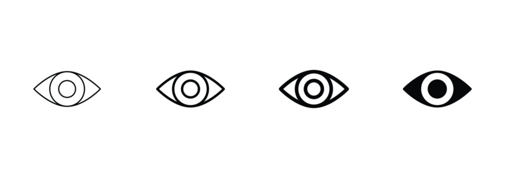 Eye icon set. Open eyes icon vector