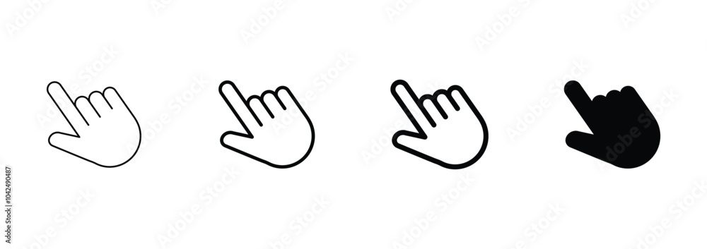 Poster pointing hand click icon. click cursor vector icon