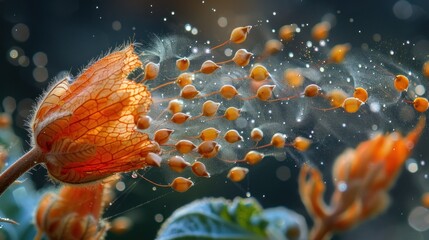 Delicate Flower Seed Pods Dispersing