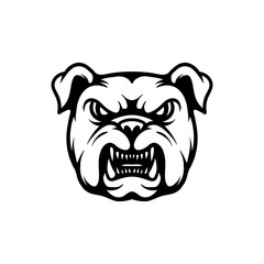 dog bulldog head logo drawing coloring line art style sketch classic vintage design illustration