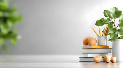 Vibrant 3D Back to School Concept with Chalkboard Colorful Books and Pencils Representing the Start of a New Academic Year