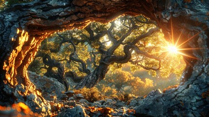 Fototapeta premium Sunlight Through Tree Branches