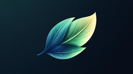 Stylized green leaves on dark background