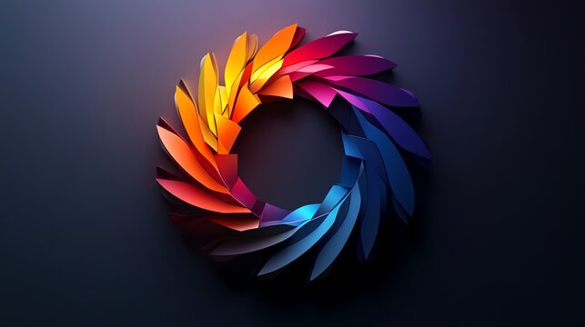 Vibrant abstract design with leaf shapes.