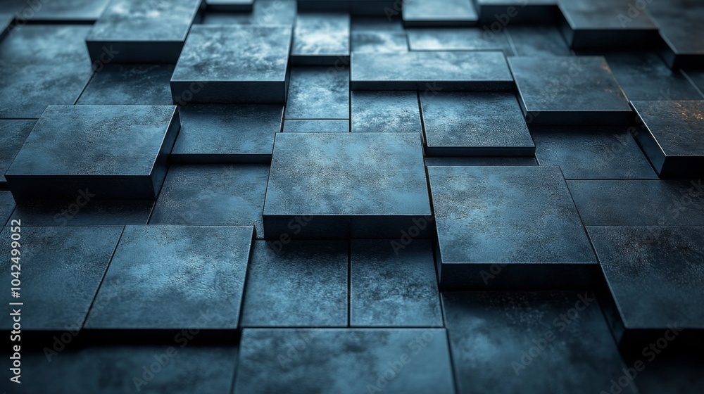 Aufkleber a series of dark, textured tiles are meticulously arranged in a staggered pattern across a flat surf