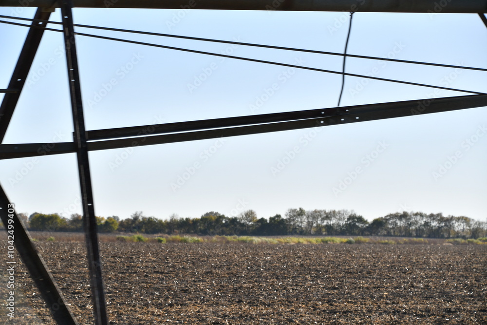 Canvas Prints Irrigation System in a Cultivated Farm Field