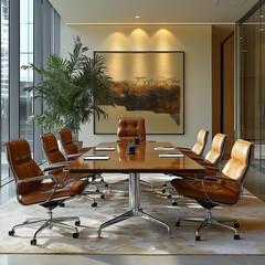 A Sophisticated Boardroom: Polished and Professional Meeting Space