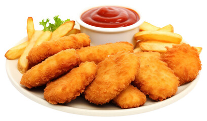Fototapeta premium PNG Nugget food ketchup white background.