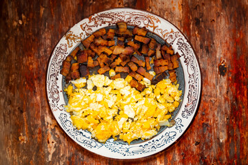 Classic culinary combination, bacon and eggs