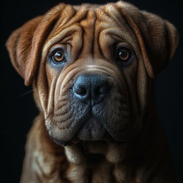 Foto de Shar Pei perro oriundo de china, representante de la dinast&iacute;a Han. Perro de compa&ntilde;&iacute;a y guardia.