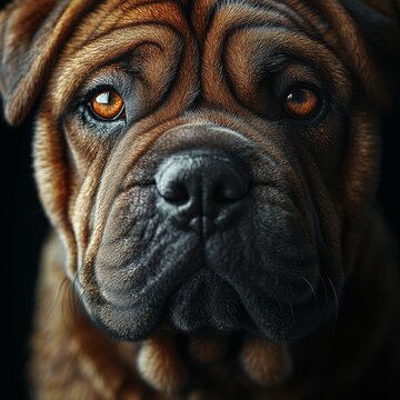 Foto de Shar Pei perro oriundo de china, representante de la dinast&iacute;a Han. Perro de compa&ntilde;&iacute;a y guardia.