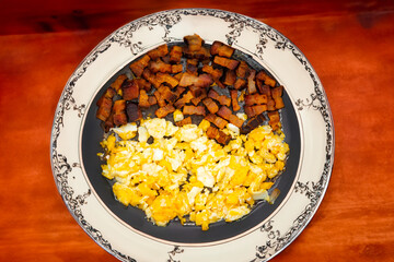 Classic culinary combination, bacon and eggs