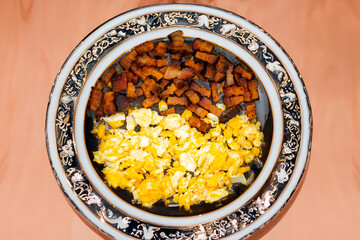 Classic culinary combination, bacon and eggs