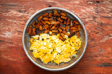 Classic culinary combination, bacon and eggs