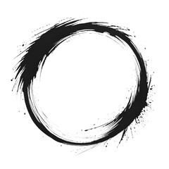 Black hand drawn colored circles with place for your text isolated on white background