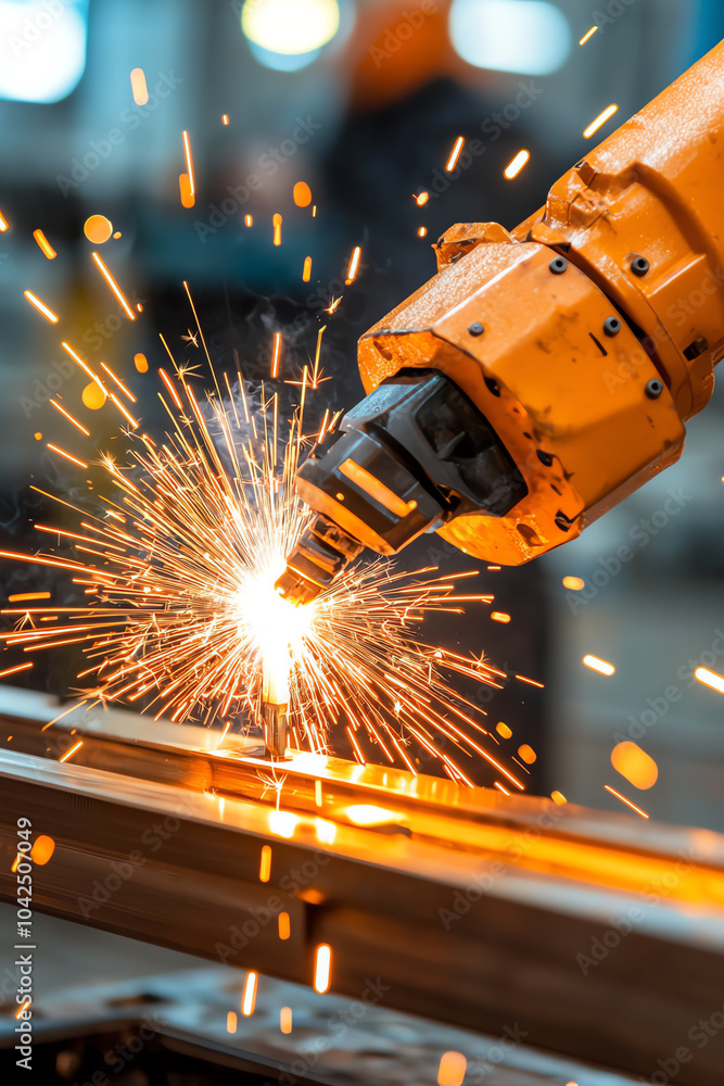 Poster automated welding the future of industrial manufacturing with robotics and precision engineering