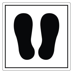 Black Footprints on White Background Icon