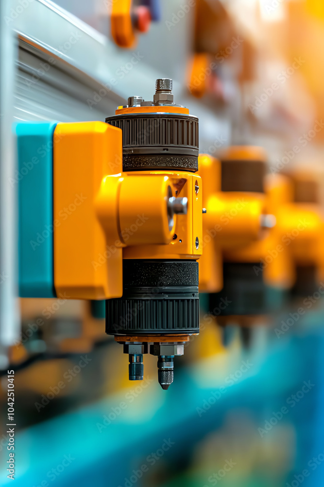 Poster precision machinery components in industrial settings a close-up view of advanced engineering techno