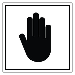 Stop Gesture Icon for Safety Awareness