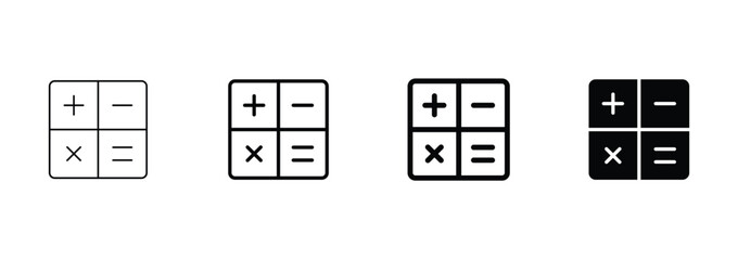 Calculator icon set vector