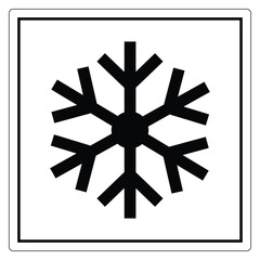 Simple Black Snowflake Icon on White Background