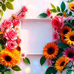Fototapeta premium frame with flowers