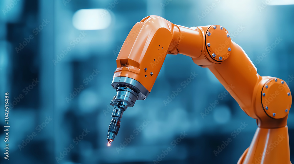 Poster exploring the future of automation the role of robotic arms in modern industry and technology