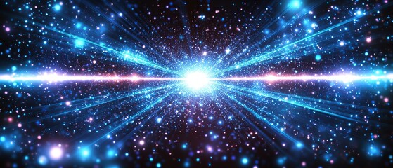 Fototapeta premium Abstract glowing background with bright lights and a starburst effect.