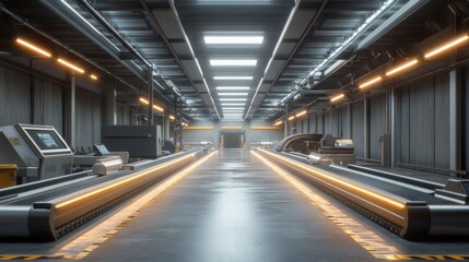 Industrial Conveyor Belt System in a Modern Facility