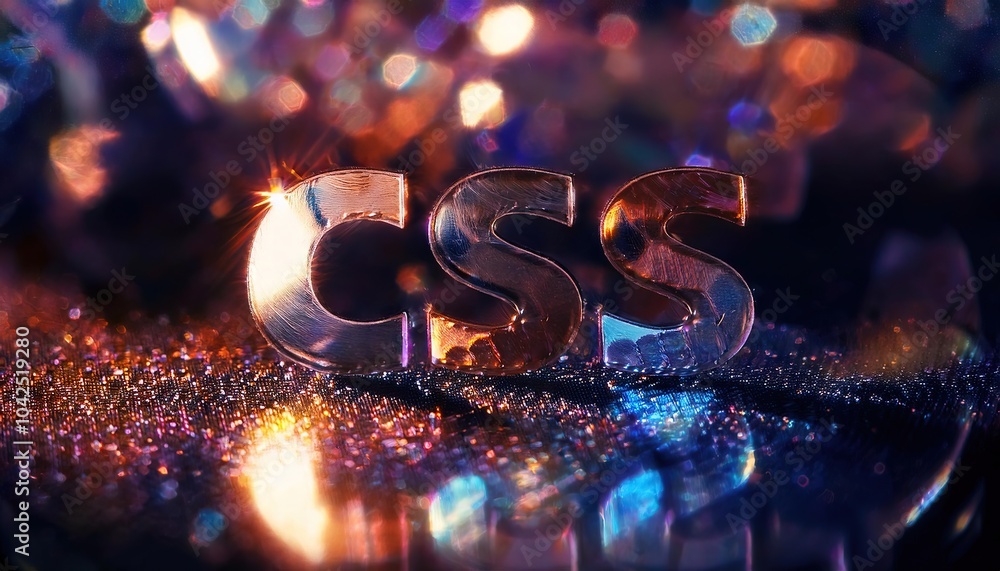 Poster creative css typography on glittering background