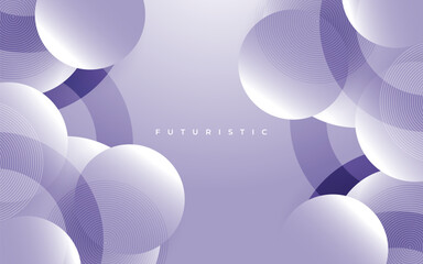 Modern Abstract White and Purple Background with Circle Shapes in Futuristic Concept
