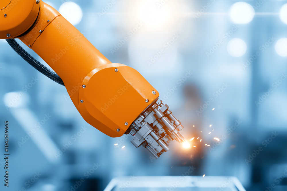 Poster the future of automation robotic arms revolutionizing industrial processes with precision and effici