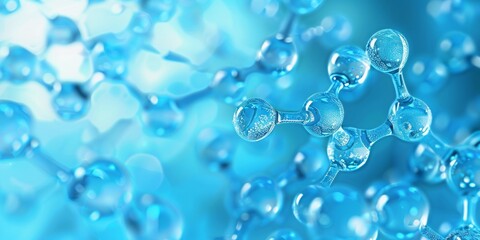 Abstract Molecular Structure with Blue Color Palette