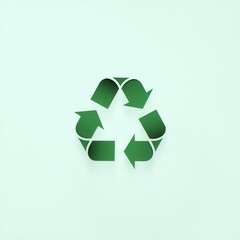 Obraz premium Minimalist Green Recycle Symbol with Arrow Loop Graphic