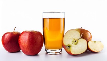 Apple Juice on white background isolated. Beverage. Drink.