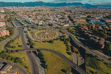 Barrio banderas de la ciudad de Bogotá, capital de Colombia