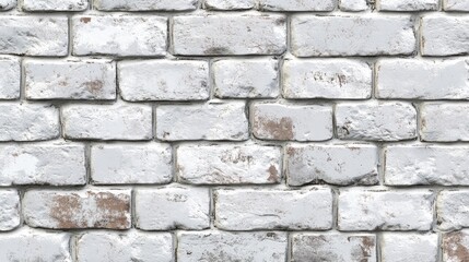 Obraz premium Rustic white and gray brick wall texture in a panoramic view