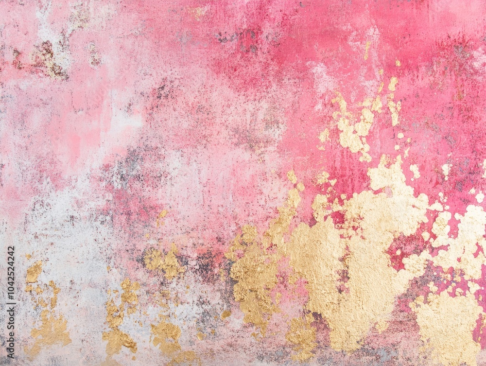Poster a vibrant and striking abstract composition featuring pink and gold hues this soft backdrop in paste