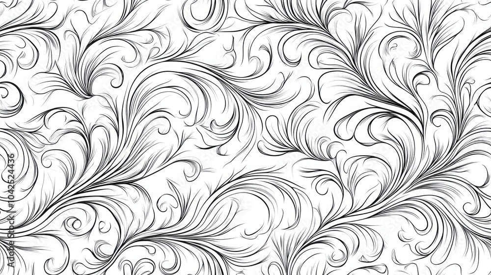 Poster abstract seamless monochrome pattern on a white background for coloring repeating design suitable fo