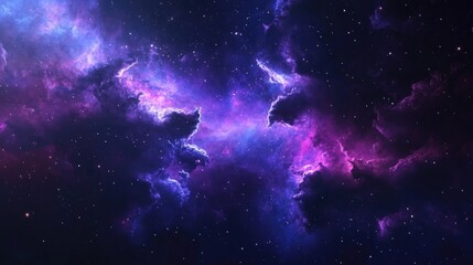 Obraz premium Colorful space galaxy cloud nebula in a 3D cartoon rendering High quality photo of a starry night cosmos background