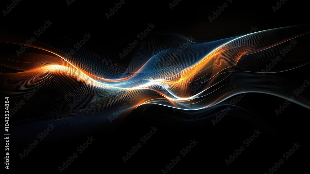 Poster radiant lines illuminate the dark backdrop creating captivating flashes of light an abstract shimmer