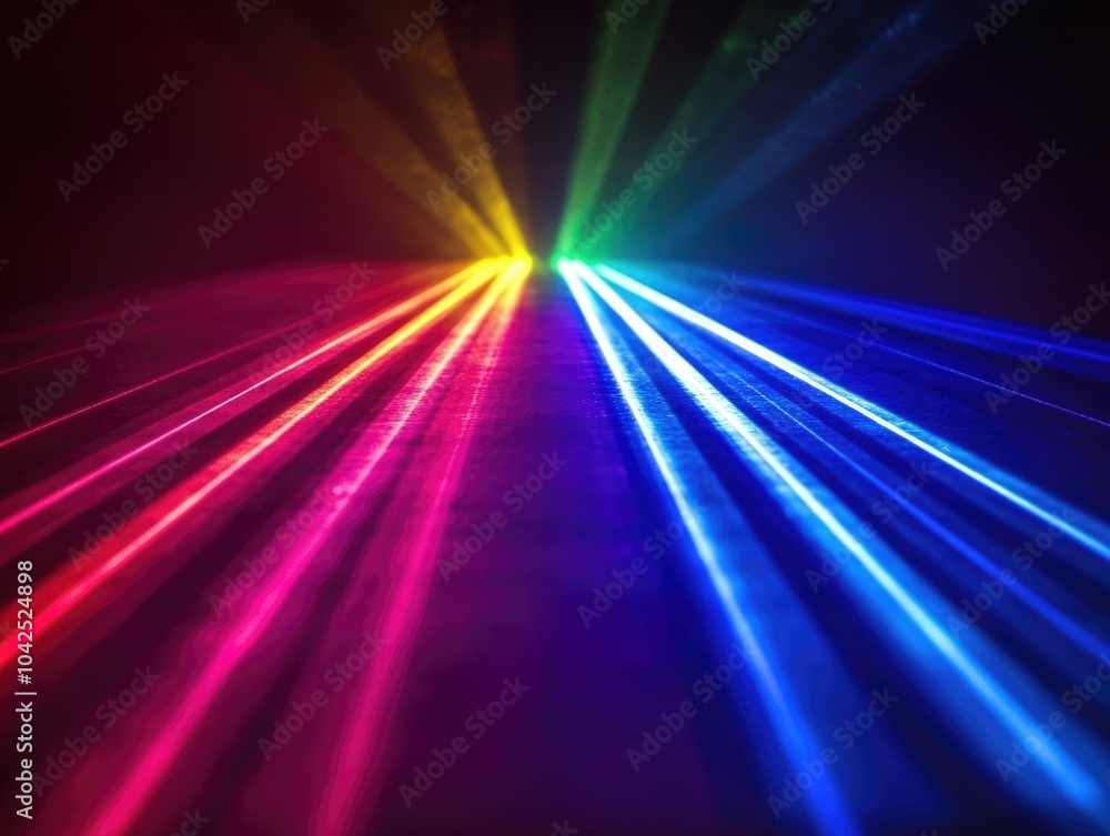 Poster multicolored abstract background featuring laser light patterns for design use