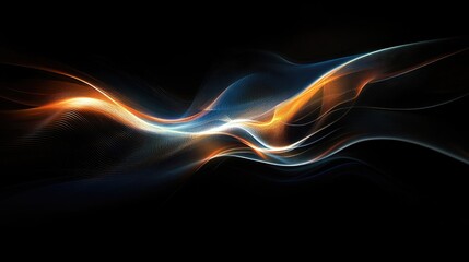 Naklejka premium Radiant lines illuminate the dark backdrop creating captivating flashes of light An abstract shimmering background enhanced by glowing effects