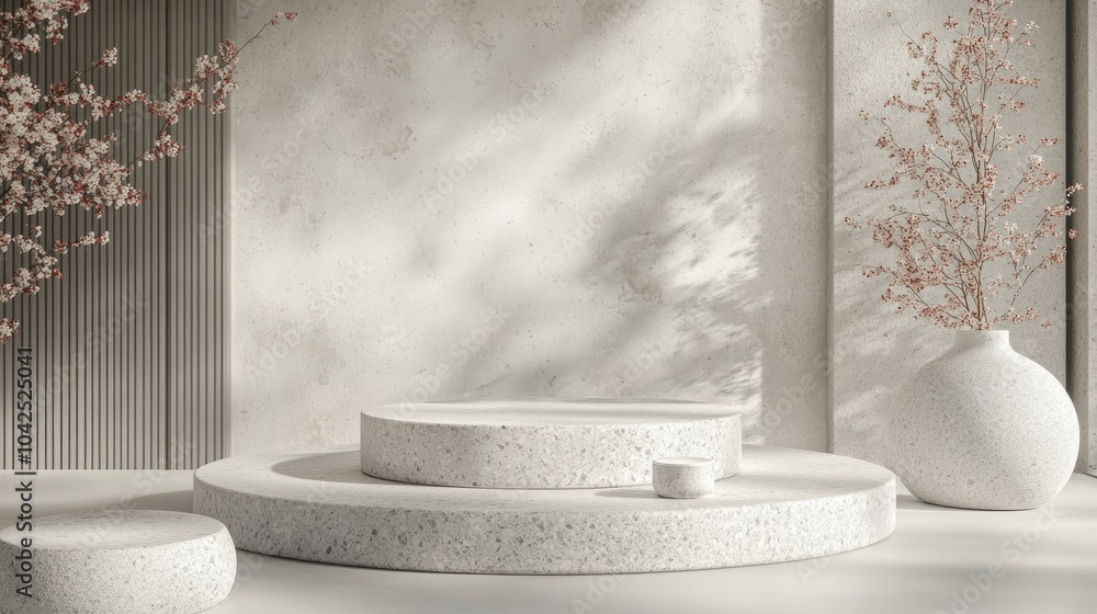 Aufkleber abstract background for cosmetic product and packaging presentation showcasing a stone podium displa