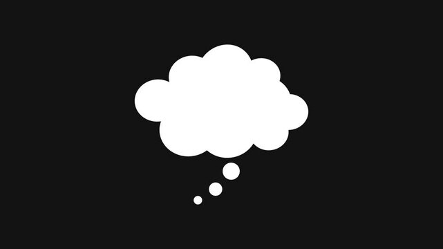 Thought bubbles with blank speech dialogue animation 