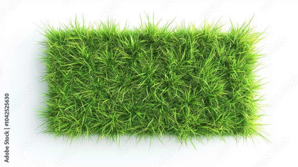 Aufkleber rectangular patch of green grass on a white background viewed from above ideal for spring or eco the
