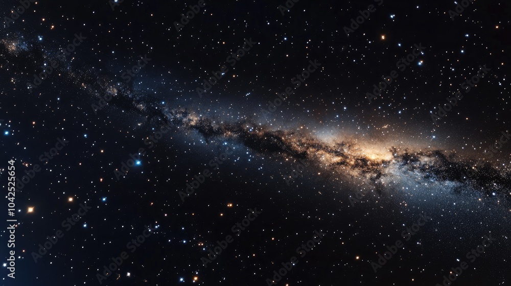 Poster a view of a galaxy and stars from space in 3d cartoon rendering featuring a universe abundant with s