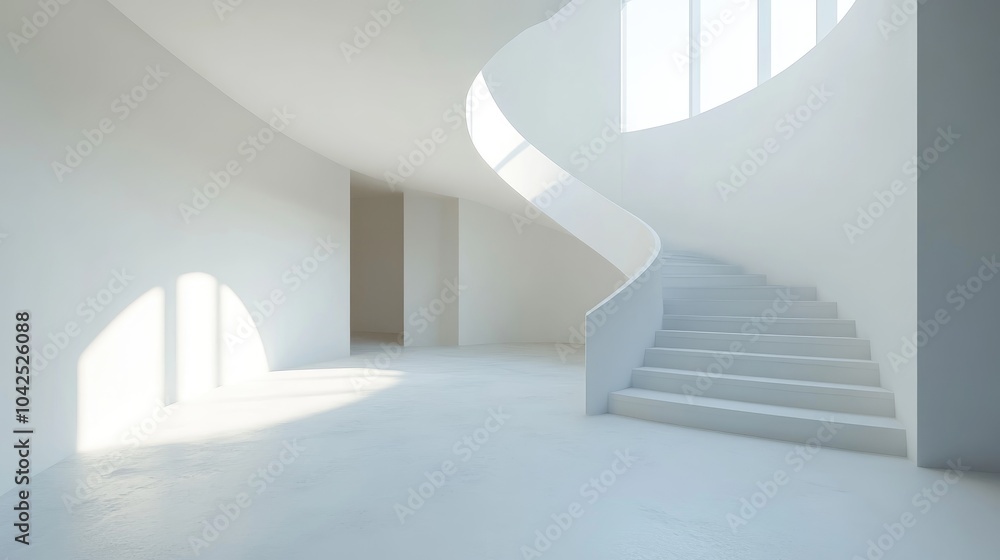 Poster contemporary conceptual empty room with 3d rendering